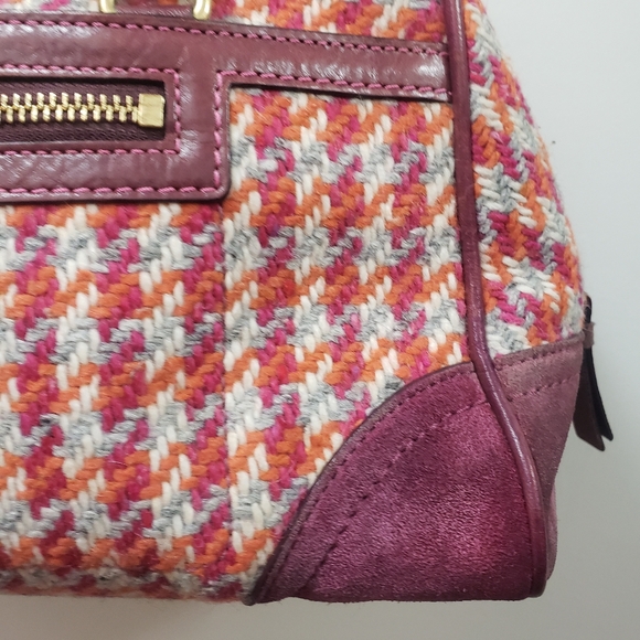 Vtg COACH Limited Edition Hamptons tweed Houndstooth Satchel RARE - Picture 6 of 15